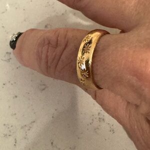 Fashion ring gold overlay on steel
